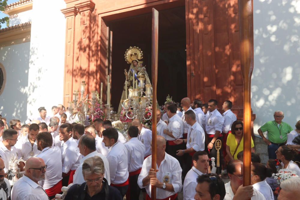 Las imágenes de la procesión de la Virgen del Carmen en el barrio de Pedregalejo.