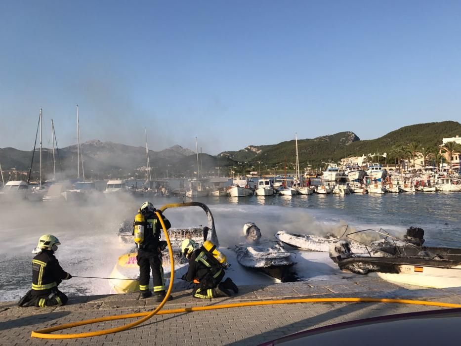 Arden cinco embarcaciones en el Port d'Andratx
