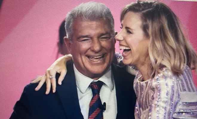 Joan Laporta y Bibana Ballbé, en Bestial, de TV3.