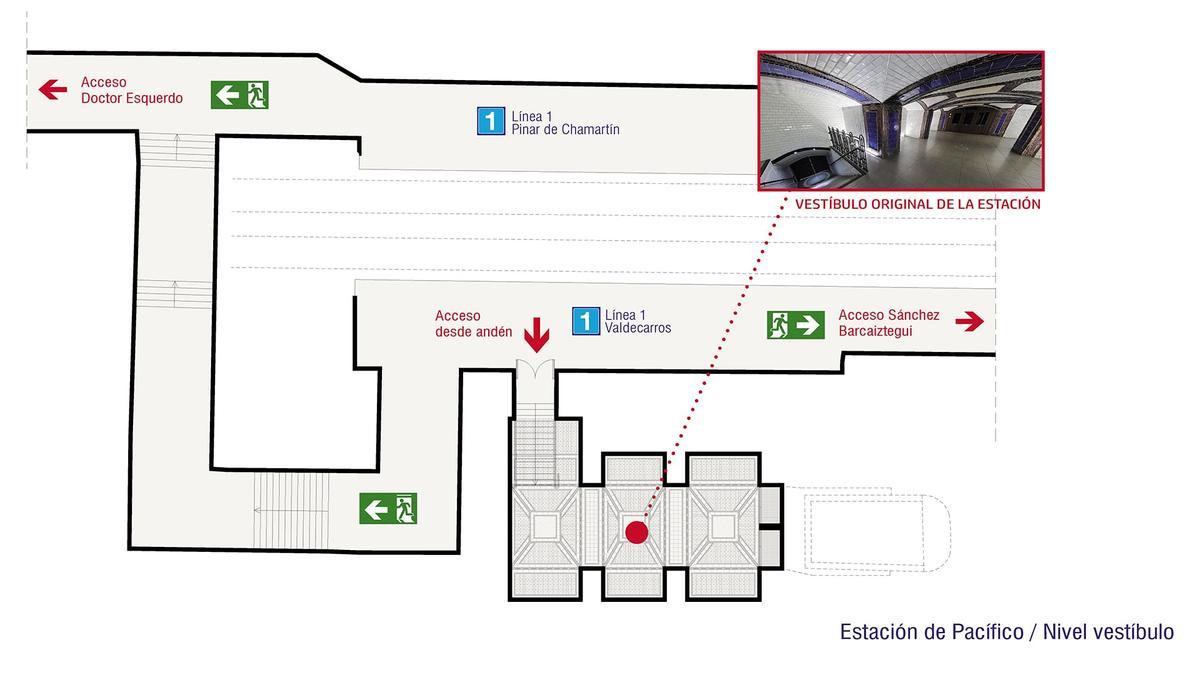 El guía del museo recogerá a los visitantes dentro de las instalaciones de Metro, concretamente en los tornos de entrada a la estación, accediendo por la puerta de la calle Sánchez Barcáiztegui
