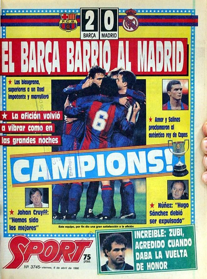 1990 - El Barcelona gana al Real Madrid en la final de la Copa del Rey