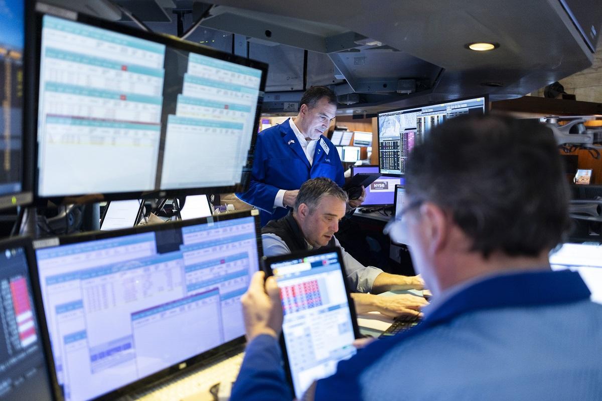 Operadores en la bolsa de Nueva York
