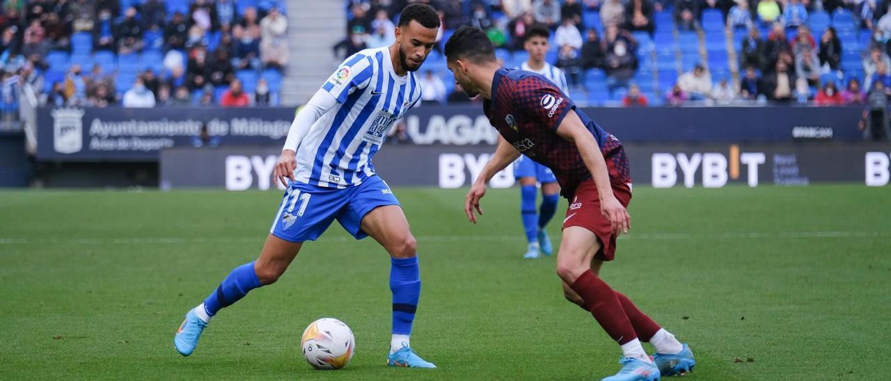 Hicham, el más destacado en un pobre encuentro del Málaga CF.