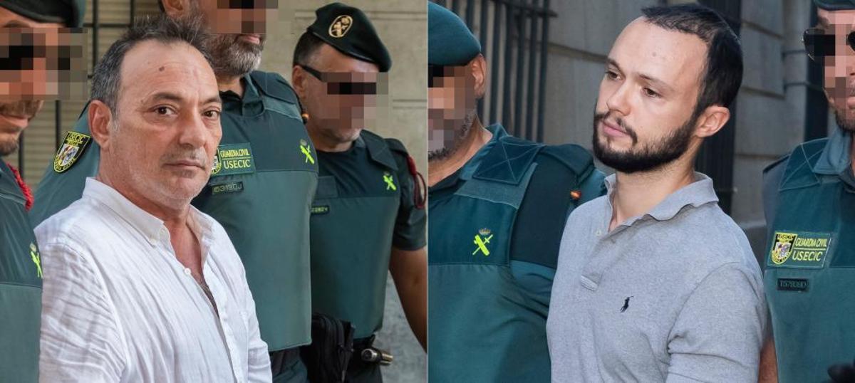 El gerente de Magrudis y su hijo durante su detención.