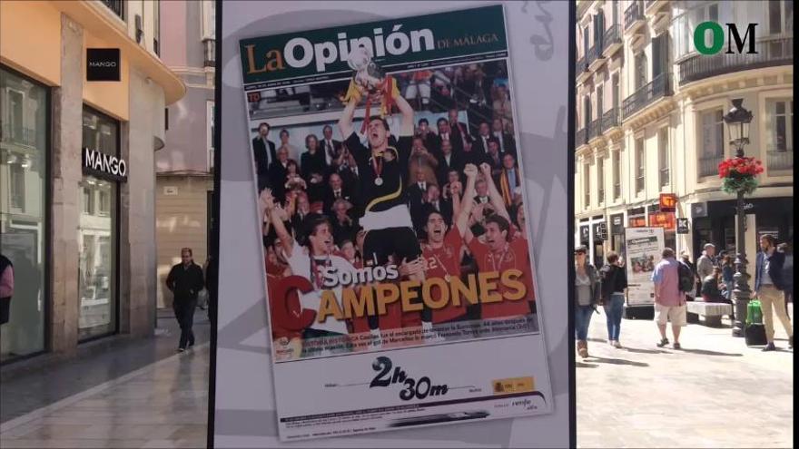 Exposición de La Opinión de Málaga en la calle Larios