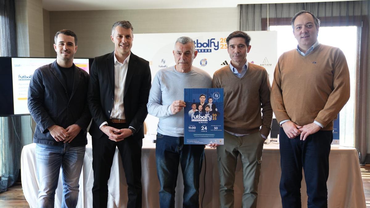 Por la izquierda, Samuel Fernández, Luis Tuya, Gilberto Prado, Marcelino García Toral y Alejandro Vega, durante la presentación del evento.