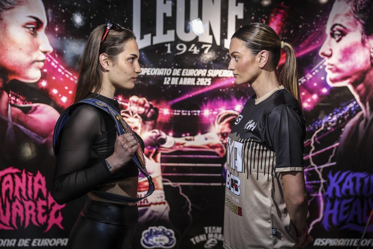 Presentación del combate Supergallo entre Tania Álvarez y Katie Heally.
