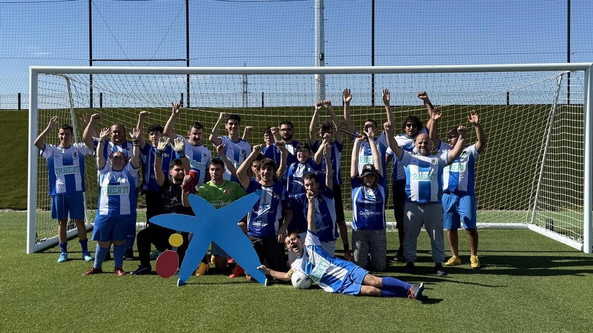 Els participants al challenge de Caixabank avui a la Ciutat Esportiva del Girona