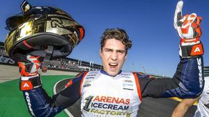 Arenas Albert (esp)  Aspar Team  KTM RC250GP  portrait  ambiance world champion during the 2020 Moto3 Gran Premio MEO de Portugal  Portuguese Grand Prix from November 20 to 22  2020 on the Autodromo Internacional do Algarve  in Portimao  Portugal - Photo Studio Milagro   DPPI  AFP7   22 11 2020 ONLY FOR USE IN SPAIN