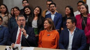 El candidato del Movimiento Semilla a la Presidencia de Guatemala, Bernardo Arévalo de León