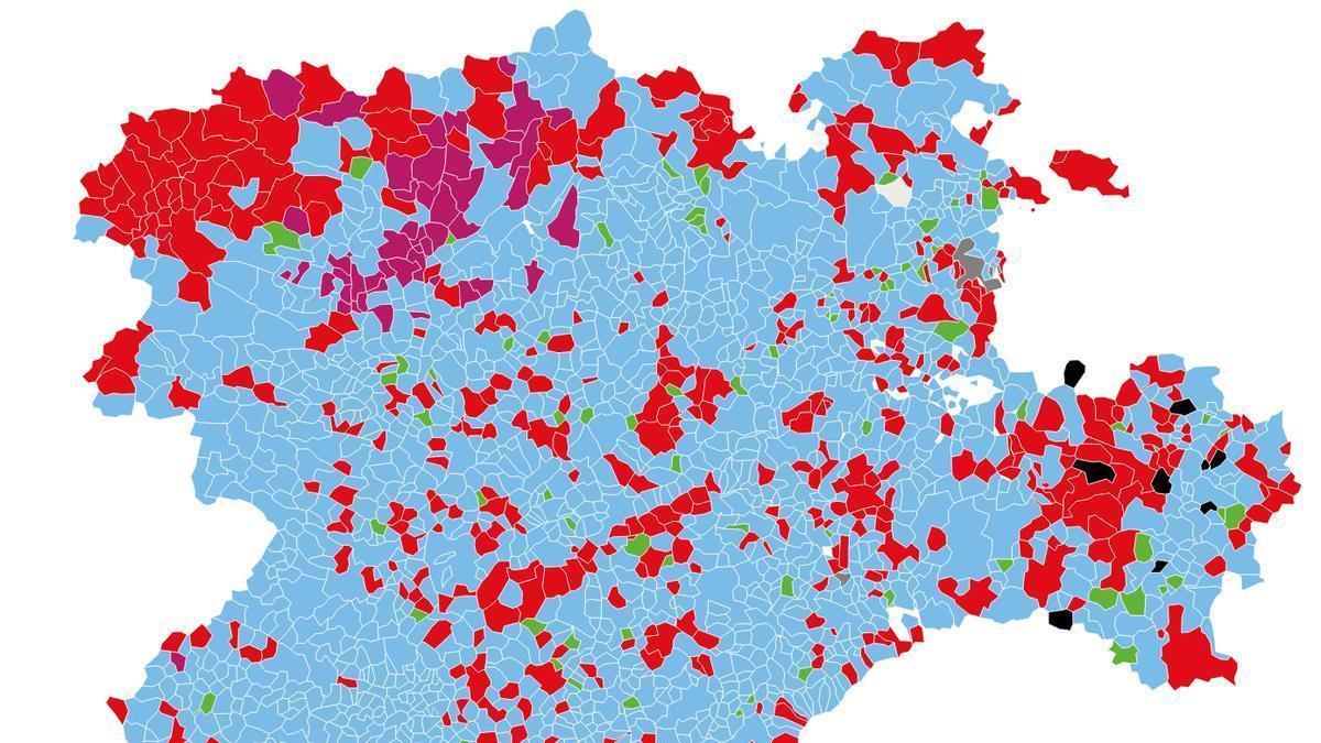 Mapa de Castilla y León, por mesas electorales.