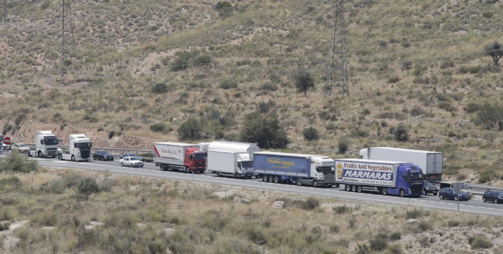 El incidente se ha producido entre Petrer y Novelda, en sentido Alicante-Madrid - El vehículo transportaba vísceras de animales