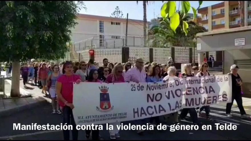 Manifestación en Telde en contra de la violencia de género