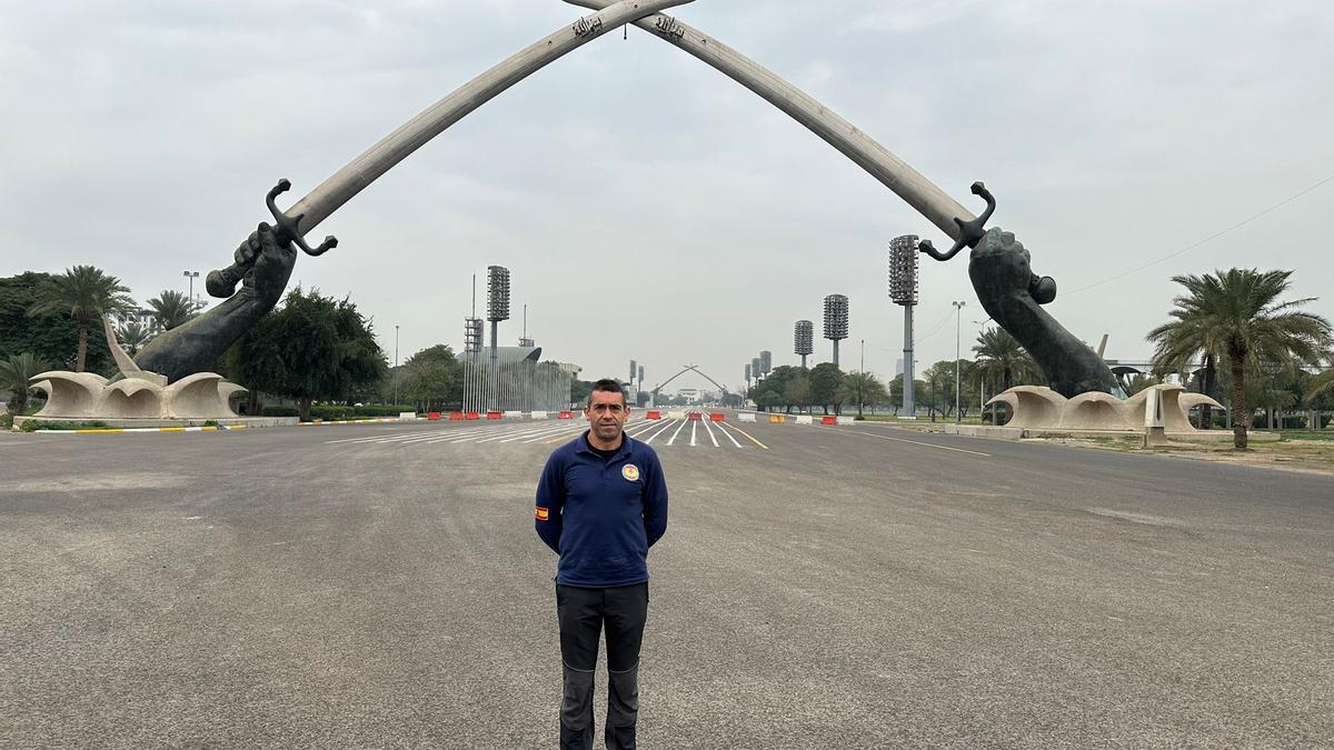 El Comandante Raúl García, en Irak.