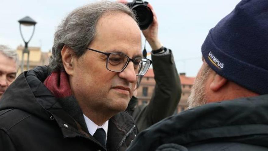 El president de la Generalitat, Quim Torra, ahir a Prats de Lluçanès