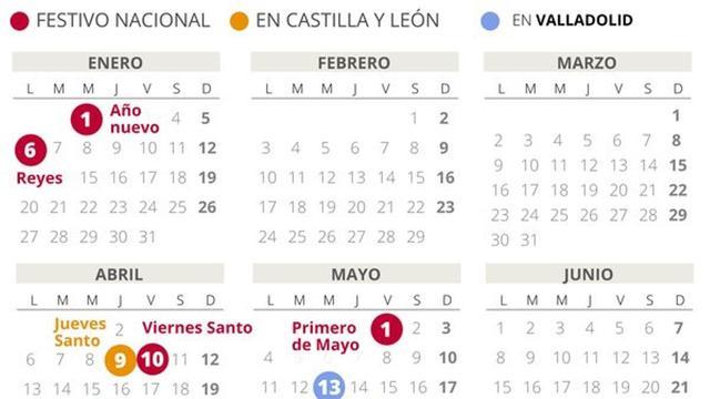 Calendario laboral Valladolid 2020