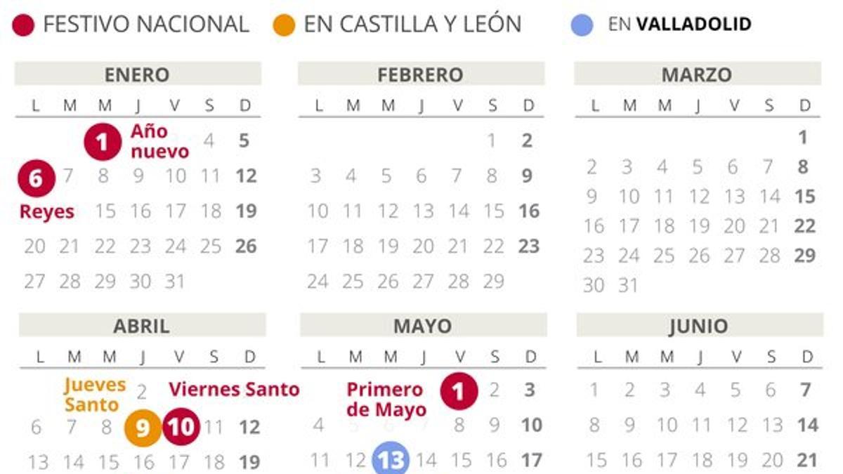 Calendario laboral Valladolid 2020