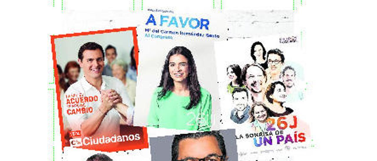 Carteles de los candidatos canarios.