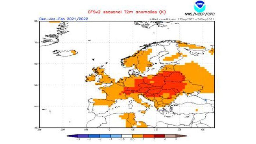 Modelo de predicción de temperaturas en invierno del NCEP.