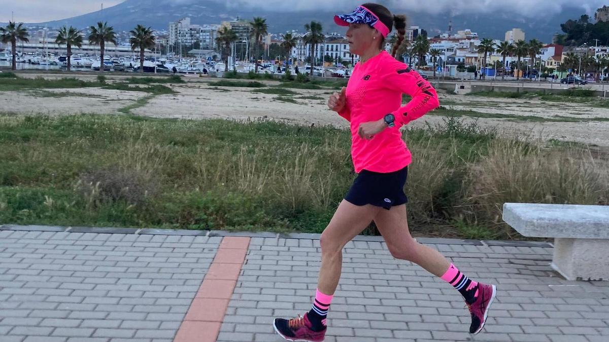 Chantal, durante uno de sus duros entrenamientos