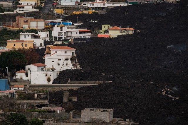 Volcán de La Palma, plataneras y zona de exclusión