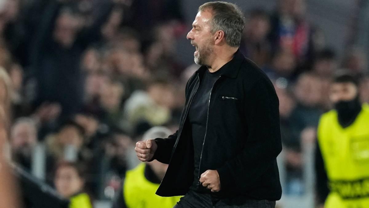 Flick celebra un gol con rabia esta temporada