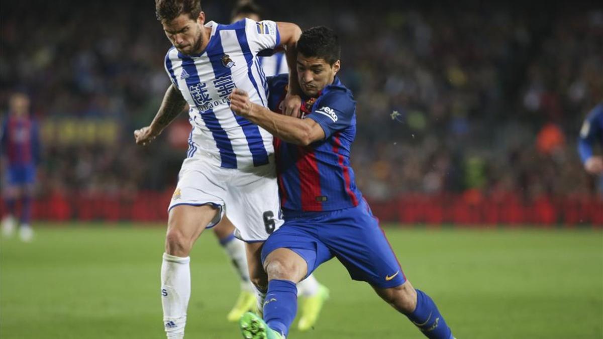 Iñigo, en un partido ante el Barça