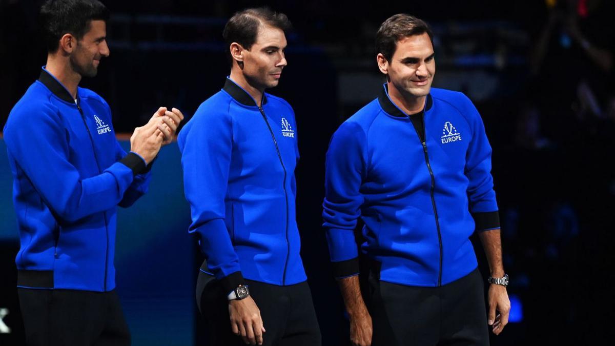 Djokovic, Nadal y Federer, durante la presentación. |  // ANDY RAIN