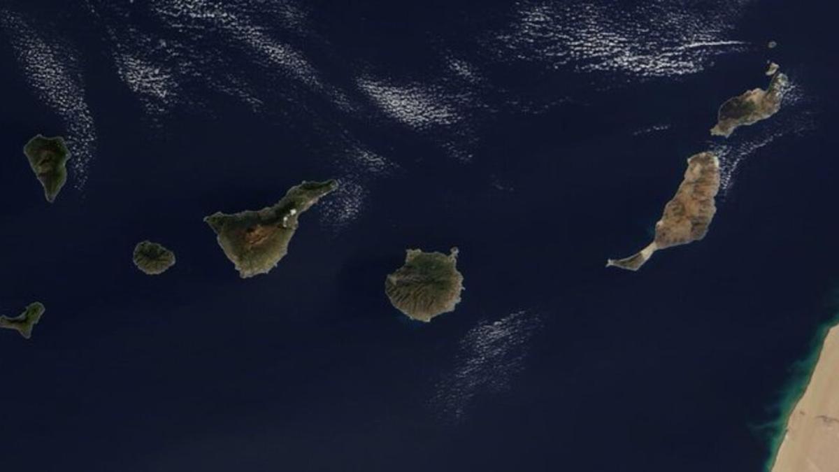 Las Islas Canarias, casi sin nubes el 22 de diciembre de 2022 vistas desde del satélite Terra Modis.