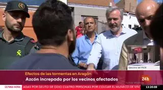 VÍDEO | Vecinos de Azuara increpan a Azcón en su visita a los pueblos afectados por las tormentas