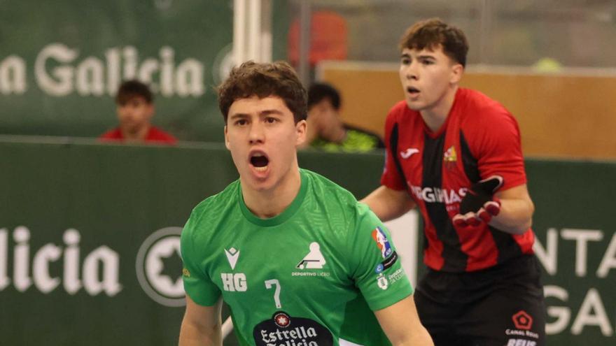 Jacobo Copa celebra un gol esta temporada ante el Igualada. | Iago López