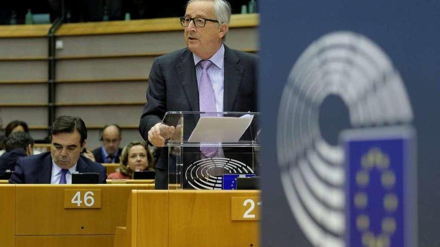 Juncker, ayer ante el Parlamento Europeo.