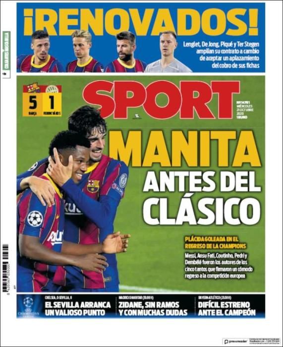 Portada SPORT 21 octubre 2020