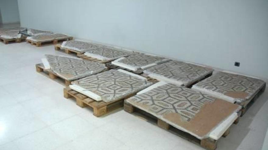 Los fragmentos del mosaico en las instalaciones del Marq.