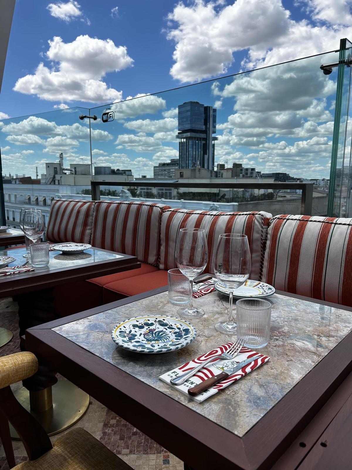 Los rooftops del restaurante Florentine, en la calle Serrano de Madrid