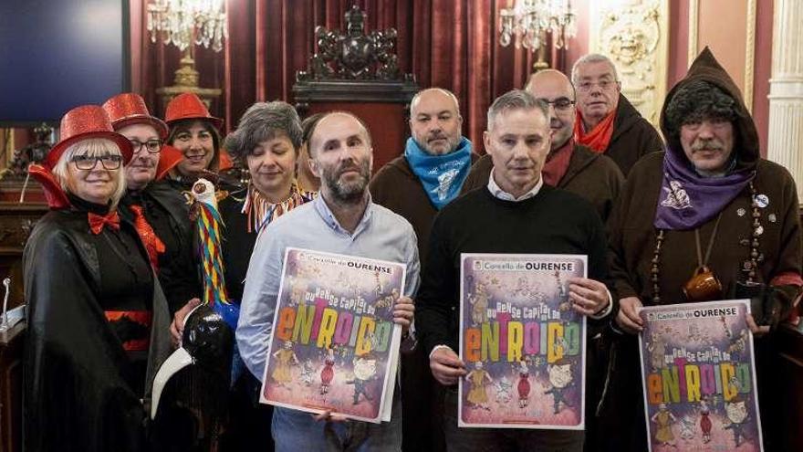 Presentación, ayer, de los eventos del Entroido en Ourense. // Brais Lorenzo