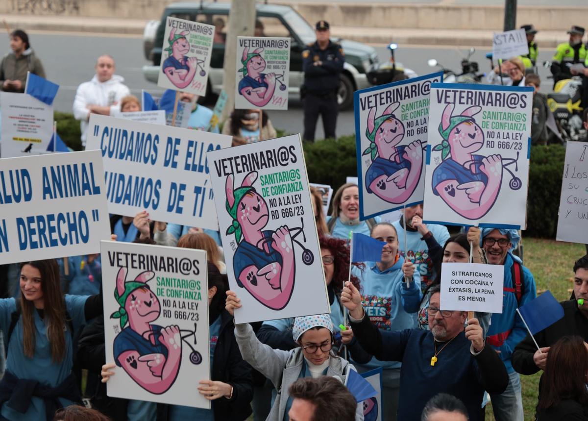 Los veterinarios se manifiestan contra la nueva regulación del medicamento.