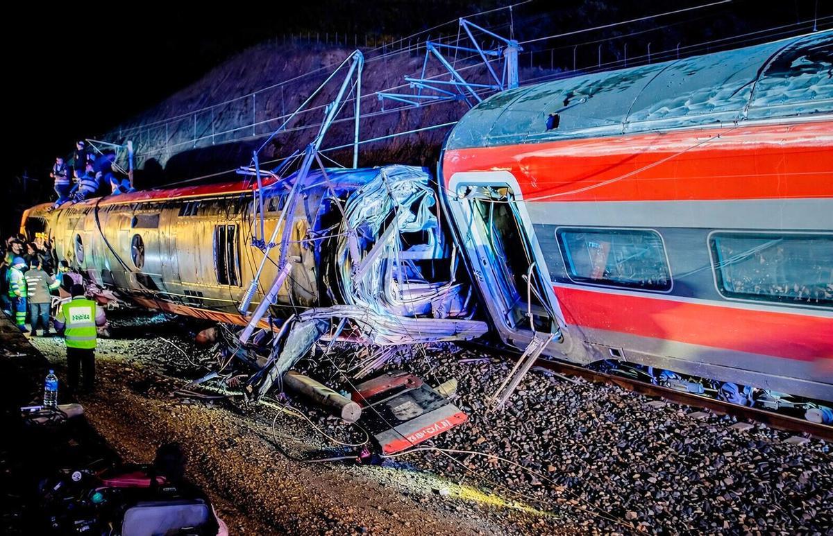 Imagen obtenida de redes sociales. Accidente de trenes en Adamuz (Córdoba).