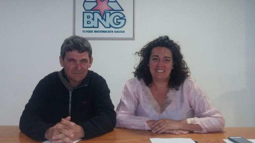 Rodas y Ortega, en la sede del BNG tras la asamblea.