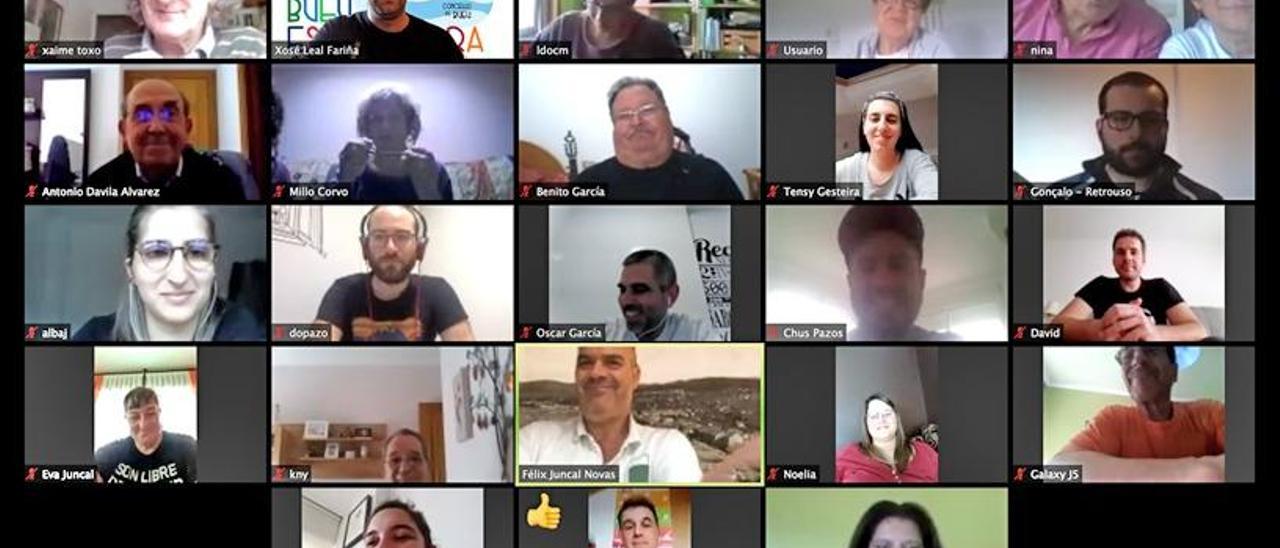 Captura de la videoconferencia entre representantes municipales y colectivos culturales. // Faro