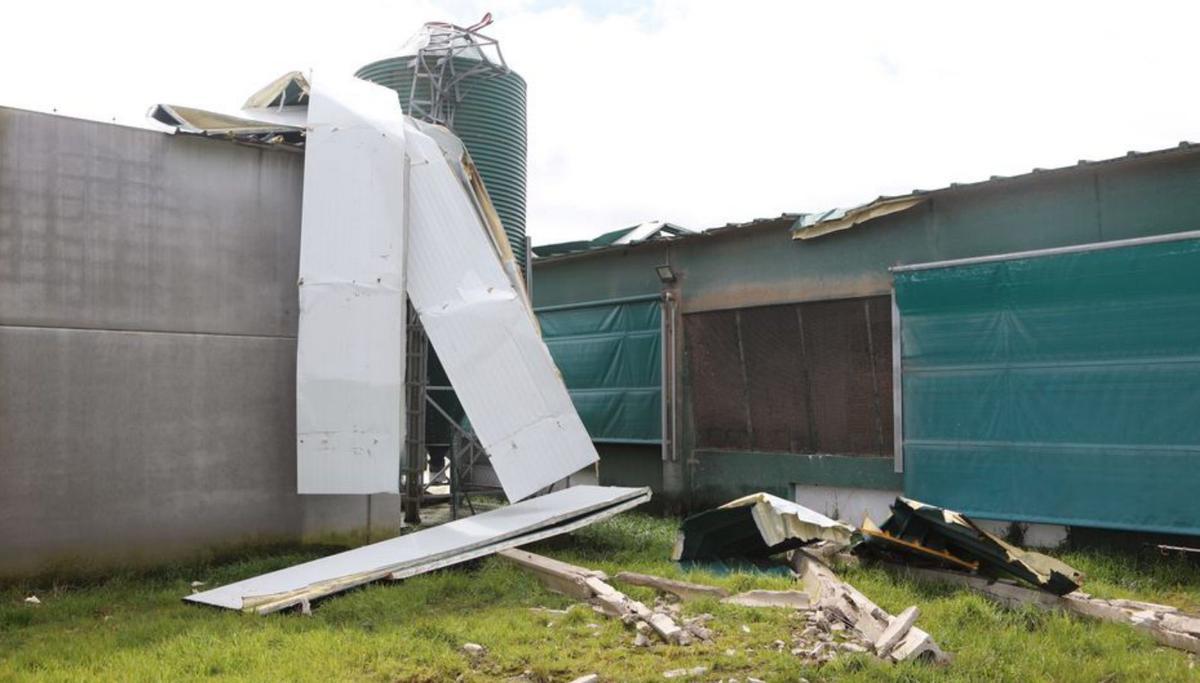 Destrozos en la estructura de la granja. | Bernabé / Ángel Abeledo