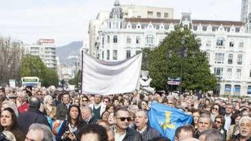 Protesta contra el tributo celebrada el pasado mes en Oviedo.