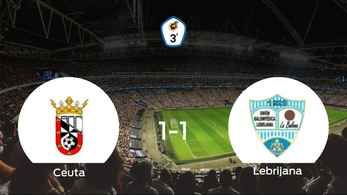 El Ceuta y la Lebrijana concluyen su encuentro liguero con un empate (1-1)