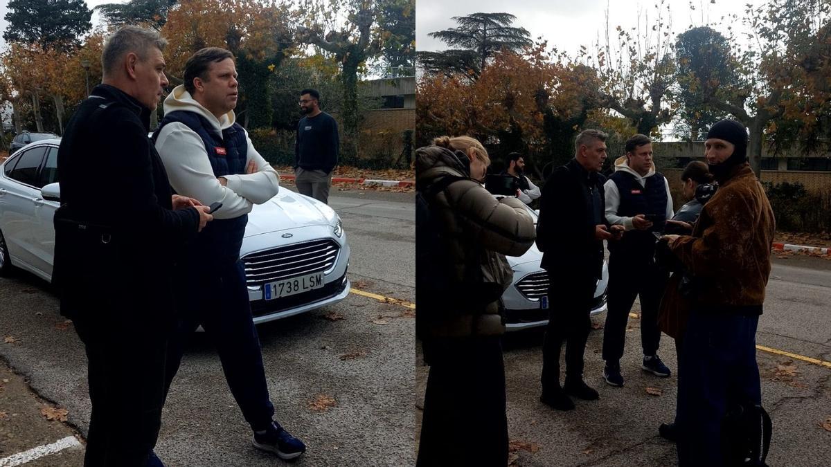 Visita sorpresa de dos mitos del zaragocismo a la Ciudad Deportiva