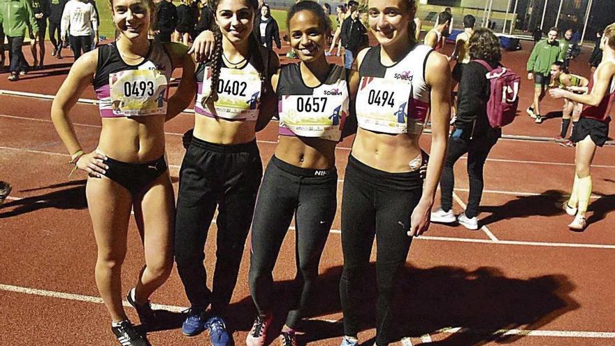 Neus Vidal, Mariama Oliver, Inés Pascual y Laura Radó, las componentes del 4x400 del Speed.