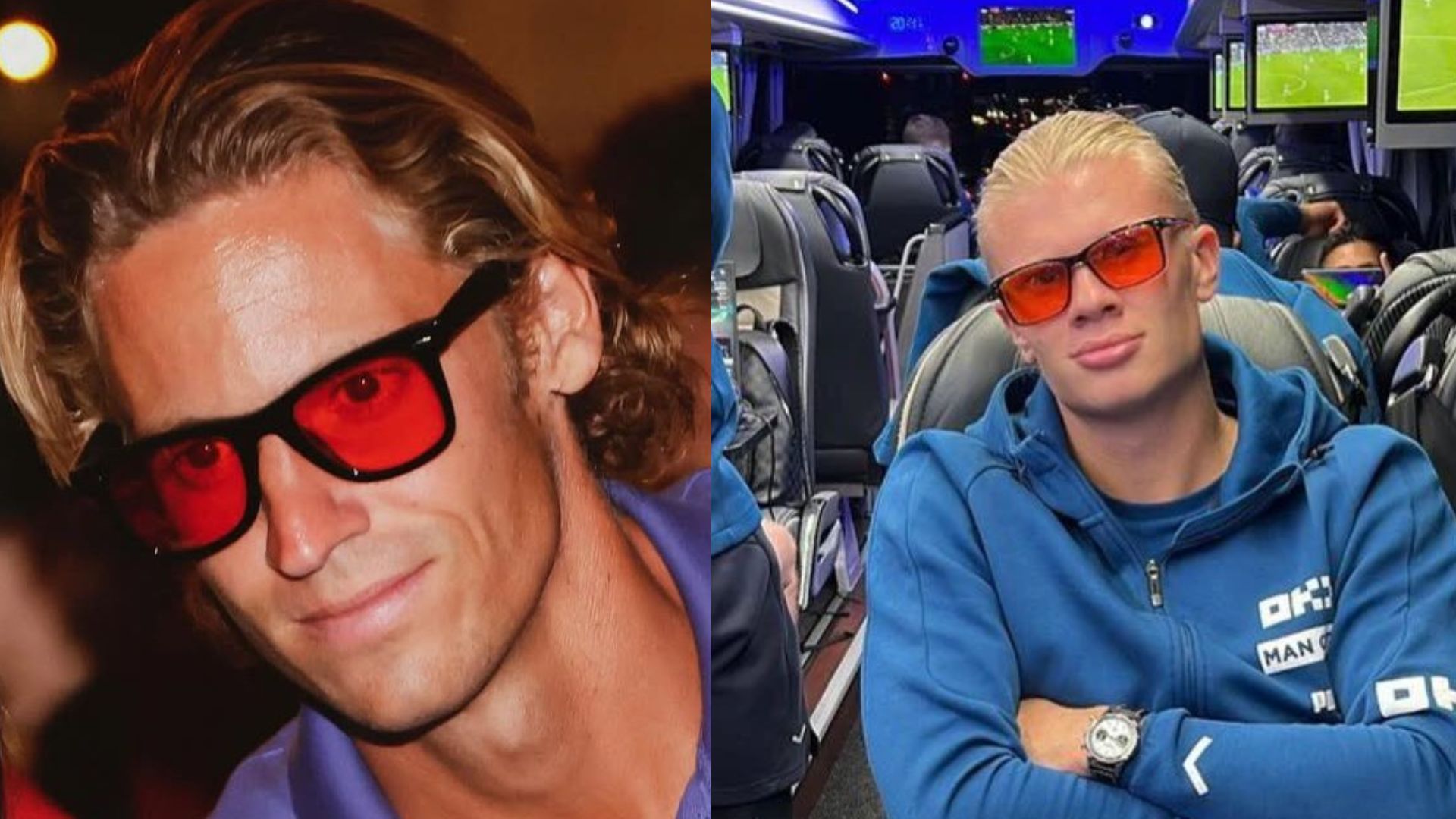 Marcos Llorente y la tendencia de las gafas amarillas, las misma que usa Erling Haaland