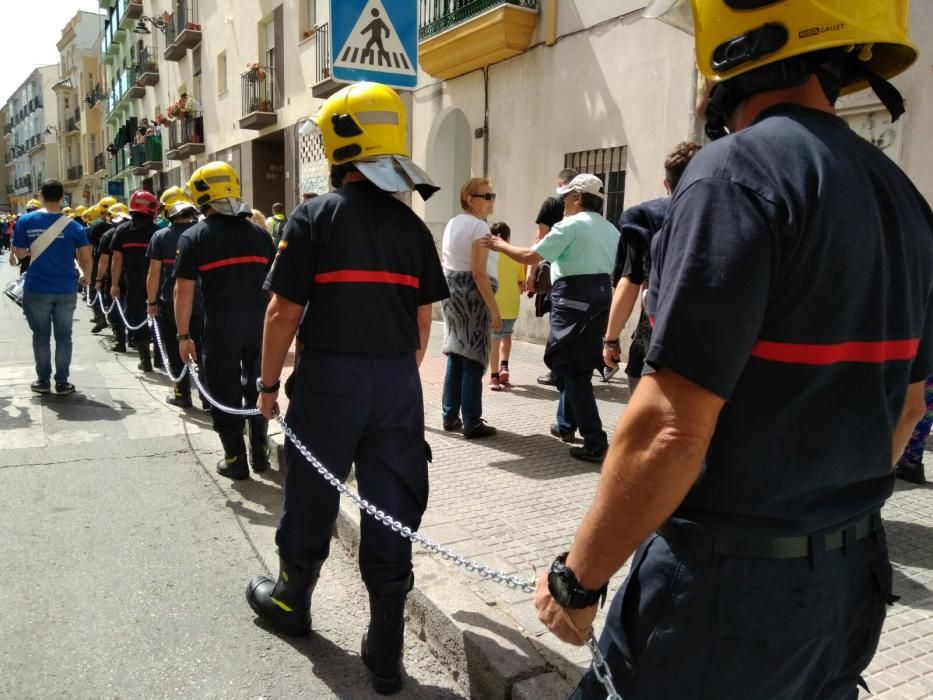 Manifestación de los bomberos de Málaga