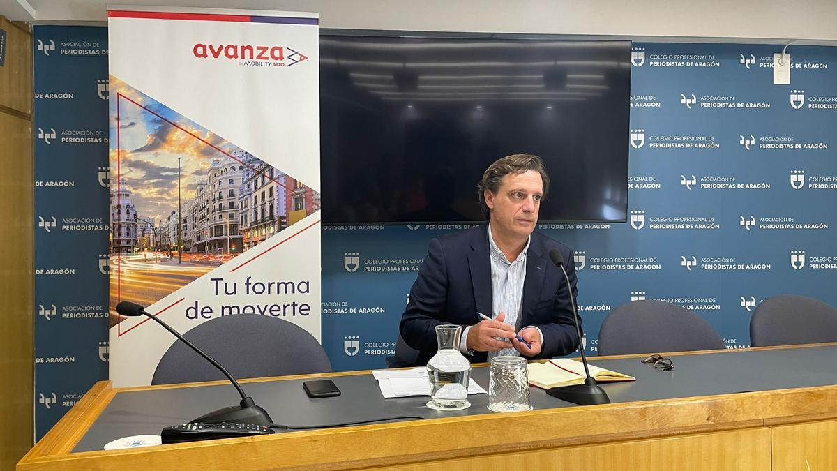 Guillermo Ríos, director de Avanza Zaragoza, este miércoles en rueda de prensa.