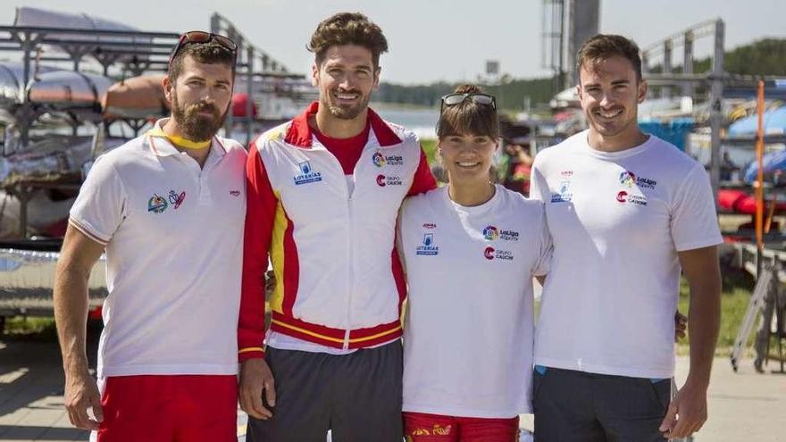 Por la izquierda, David Fernández, Javier Hernanz, Sara Ouzande y Javier Cabañín.