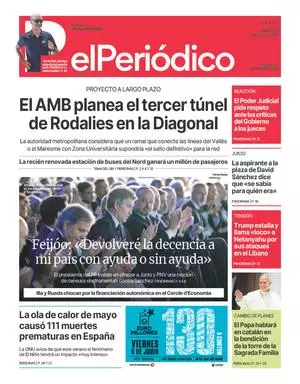 La portada de EL PERIÓDICO del 3 de junio de 2026
